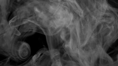 Abstract Swirling Smoke on Black Background