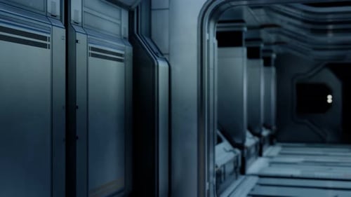 Sleek Futuristic Sci-Fi Corridor Camera Movement