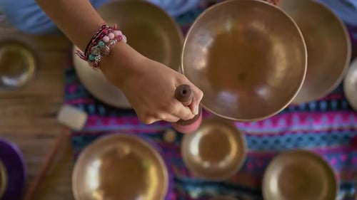 Singing Bowl Session Top Down View