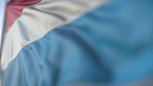 Close-up Realistic Waving Flag Animation