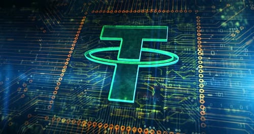 Tether-Symbol digitale Kryptowährung
