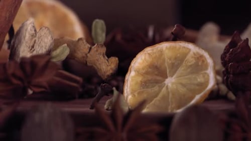 Spices Still Life with Falling Ingredients