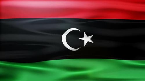 Waving Libyan National Flag Seamless Loop Animation