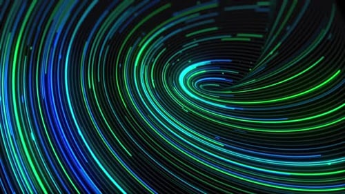 Abstract Futuristic Tunnel with Dynamic Glowing Lines