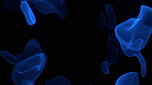 Abstract Blue Glowing Fluid Shapes Background Loop