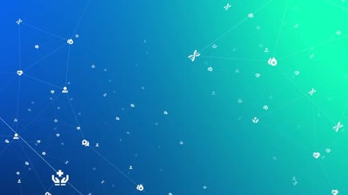 Digital Medical Network Animation with Connected Health Icons