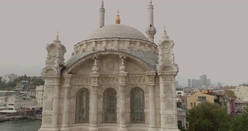 Istanbul Ortakoy Mosque And Bosphorus Aerial View 4