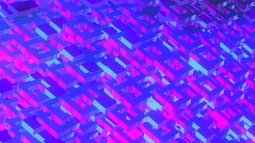 Pulsating Neon Geometric Grid Loop Background