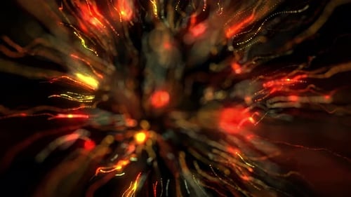 Abstract Colorful Particles And Bokeh Flowing Outwards Seamless Loop