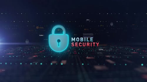 Espace numérique cyber fond mot sécurité mobile
