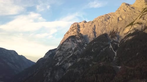 Aerial view of majestic european Alps mountains.