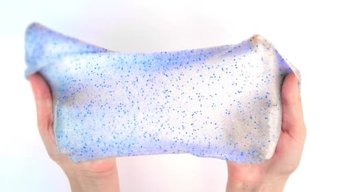 Playing with Textured Slime Stretching