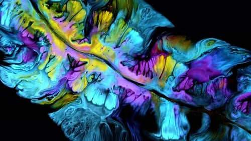 Colorful Paint Swirls on Abstract Background