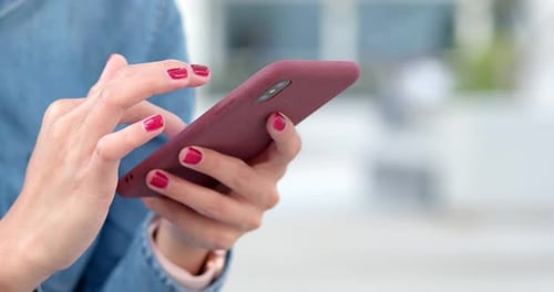 Close Up of Adult Using Mobile Phone