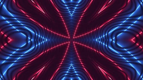 Abstract Neon Lights Kaleidoscope Background Loop