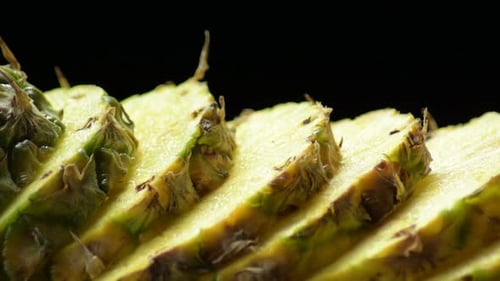 Sliced Pineapple Close Up Shot