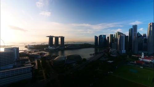 Time lapse of Building in Singapore city