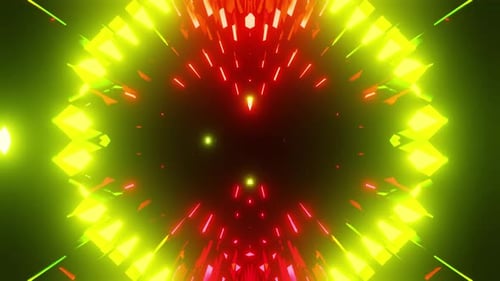 Yellow Sunny Equalizer Vj Loop With Red Dots Background 4K