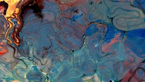 Colorful Paint Swirls in Abstract Motion