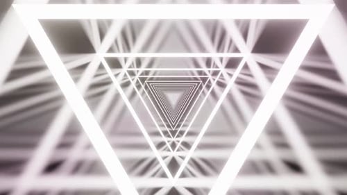 White Triangle In Black Tunnel Vj Loop Background HD