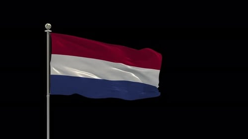 Realistic Waving Netherlands Flag Animation