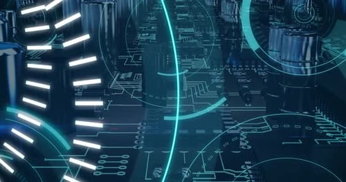 Futuristic 5G Network Circuit Board Animation