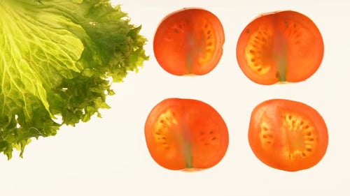 Fresh Lettuce and Cut Tomatoes