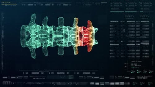 Futuristic Biomedical Vertebral Column Diagnostic HUD 02