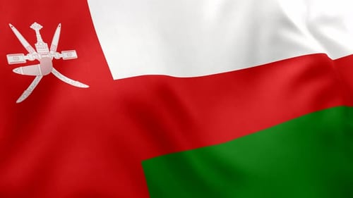 Oman Flag Waving Seamless Loop Animation