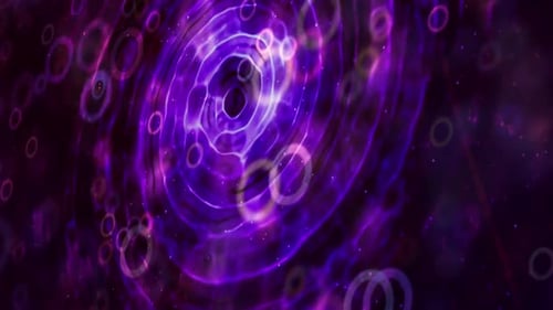 Abstract Purple Neon Rings Swirling Particle Vortex Background