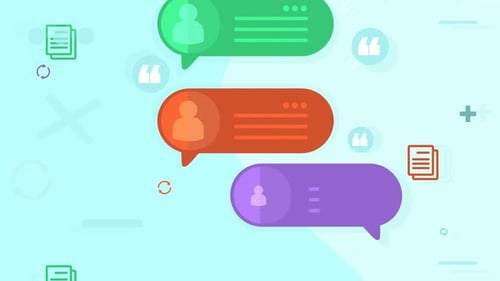 Animation de chat en ligne textuelle et bulles vocales - Réseaux sociaux