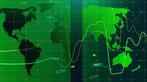 Animated Global Business Data Visualization with Digital Graphs