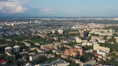 Aerial View of Skyline of Kyiv, Ukraine