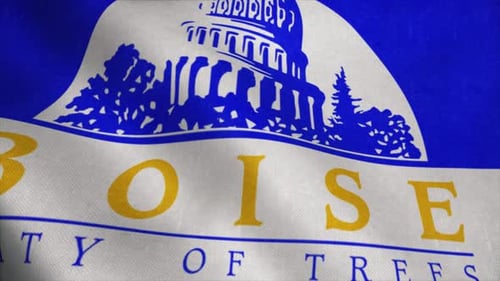 Realistic Waving Flag of Boise City, Idaho