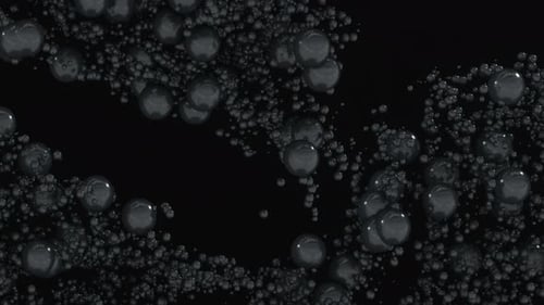 Abstract Black Spheres Moving Dynamic Particles Background Loop