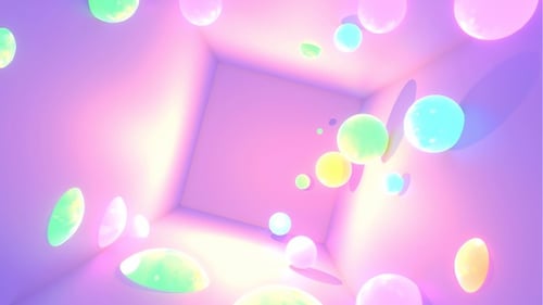 Colorful Floating Spheres Abstract Geometric Background Loop