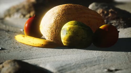 Desert Melone am Sandstrand