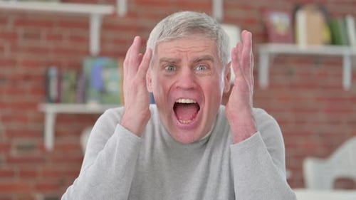 Angry Senior Old Man Screaming
