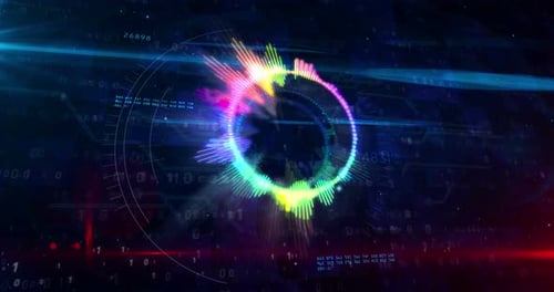 Audio spectrum music neon sign abstract concept