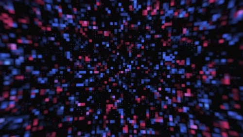 Futuristic Digital Pixel Grid Looping Background