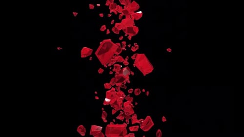 Abstract Red Geometric Shards Rising Animated Background