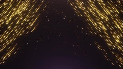 Golden Particle Light Streaks Awards Background Loop