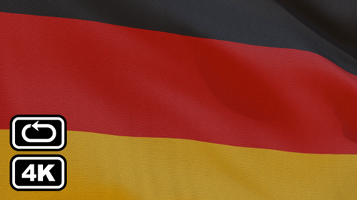Realistic Germany National Flag Waving Seamless Loop