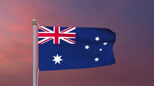 Realistic Australia National Flag Waving Animation
