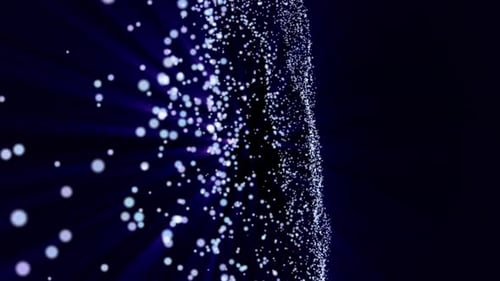 Abstract Blue Particle Wave Flow Background