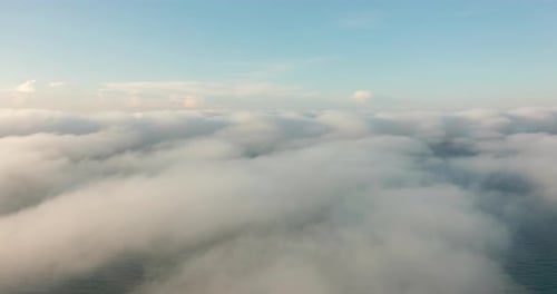 Aerial View of Clouds and Ocean