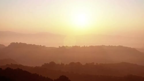 Sunset Time Lapse Over Hills and Mountains