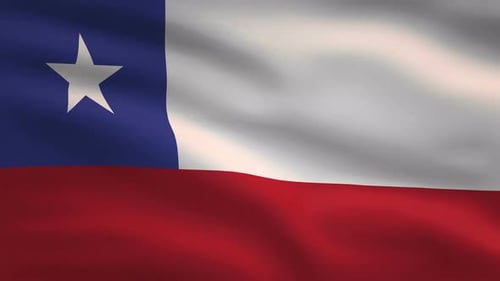 Realistic Waving Flag of Chile Seamless Loop Animation