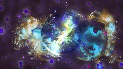 Abstract Cosmic Nebula Animation with Sparkling Particles