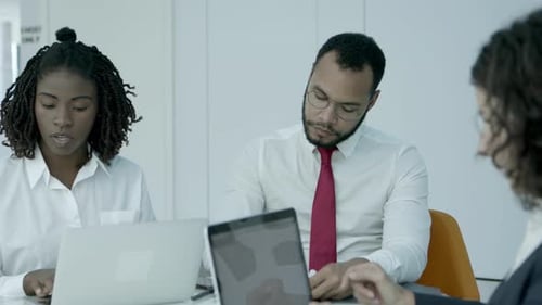 Multiracial Business Colleagues in Office